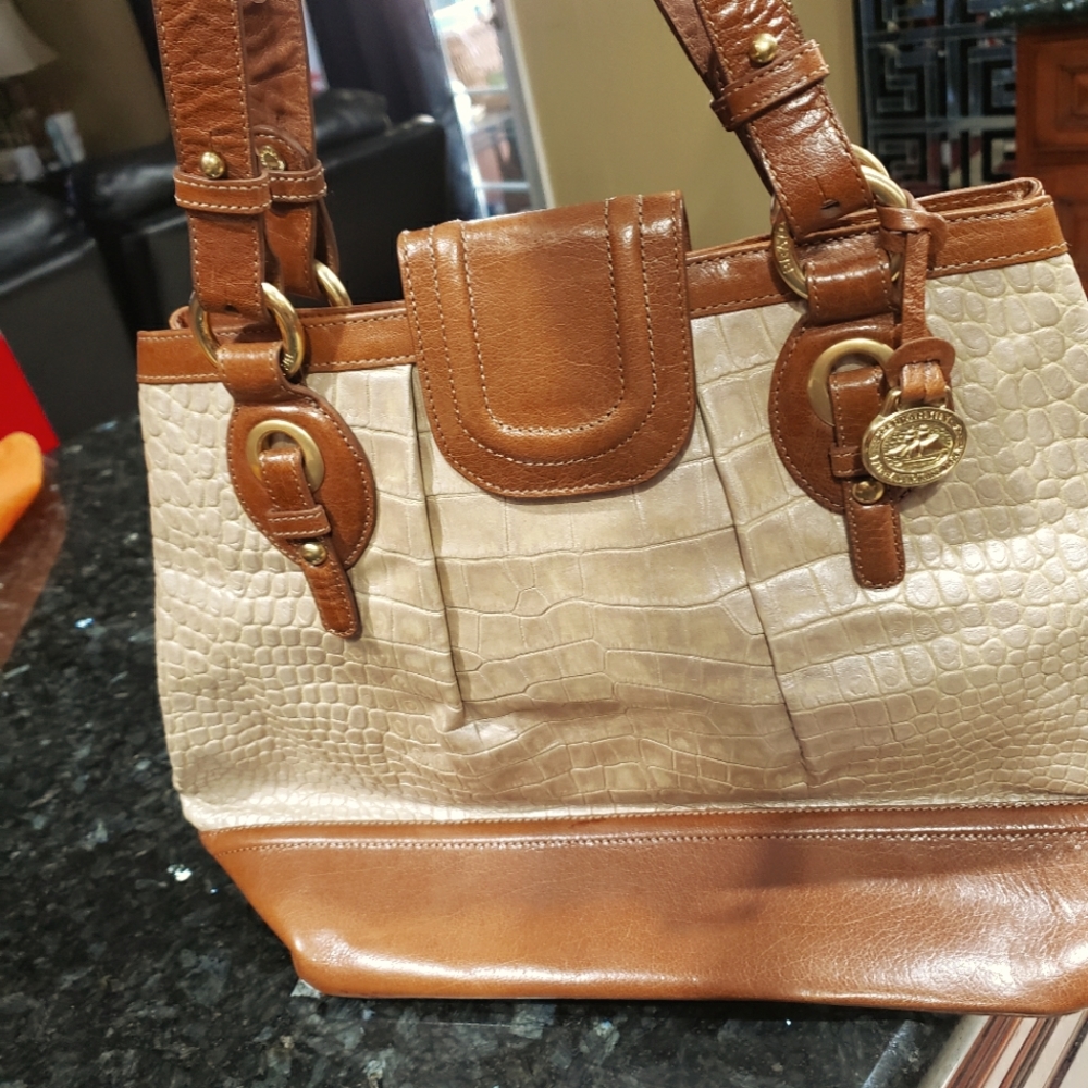 Beautiful, large light gold and caramel leather Brahmin